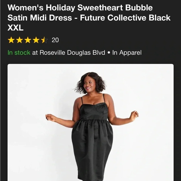 NWT Women's Holiday Sweetheart Bubble
Satin Midi Dress - Future Collective 
XXL - Picture 4 of 4